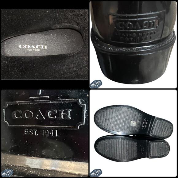 COACH Women’s ‘Talia' Black Waterproof Tall Designer Rain/Snow Boots | NEW!! - Picture 16 of 16